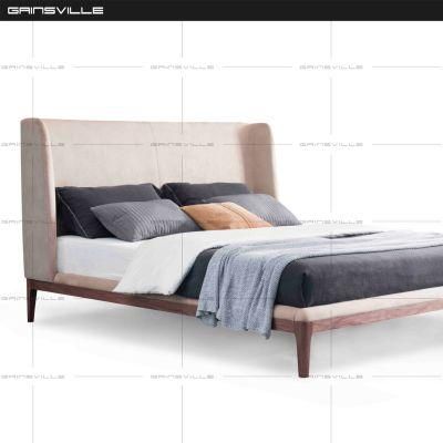European Style Bedroom Furniture Sets King Bed with Soft Headboard and Wooden Legs Gc1831