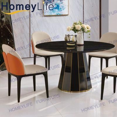 Round Modern Household Furniture Solid Marble Dining Table