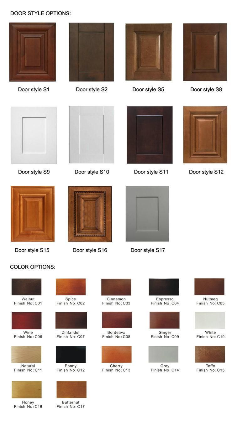 Custom Maker Frameless Raised Panel Door Solid Wood Kitchen Cabinets