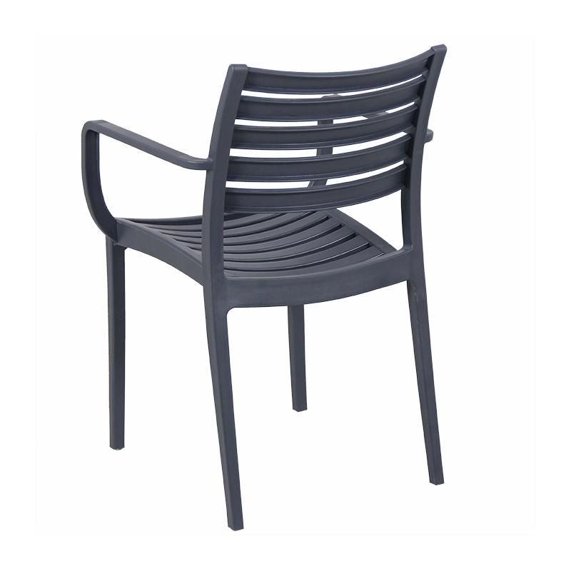 Wholesale Outdoor Furniture Modern Style Garden Furniture Joplin Plastic Chair Eco-Friendly PP Armrest Dining Chair