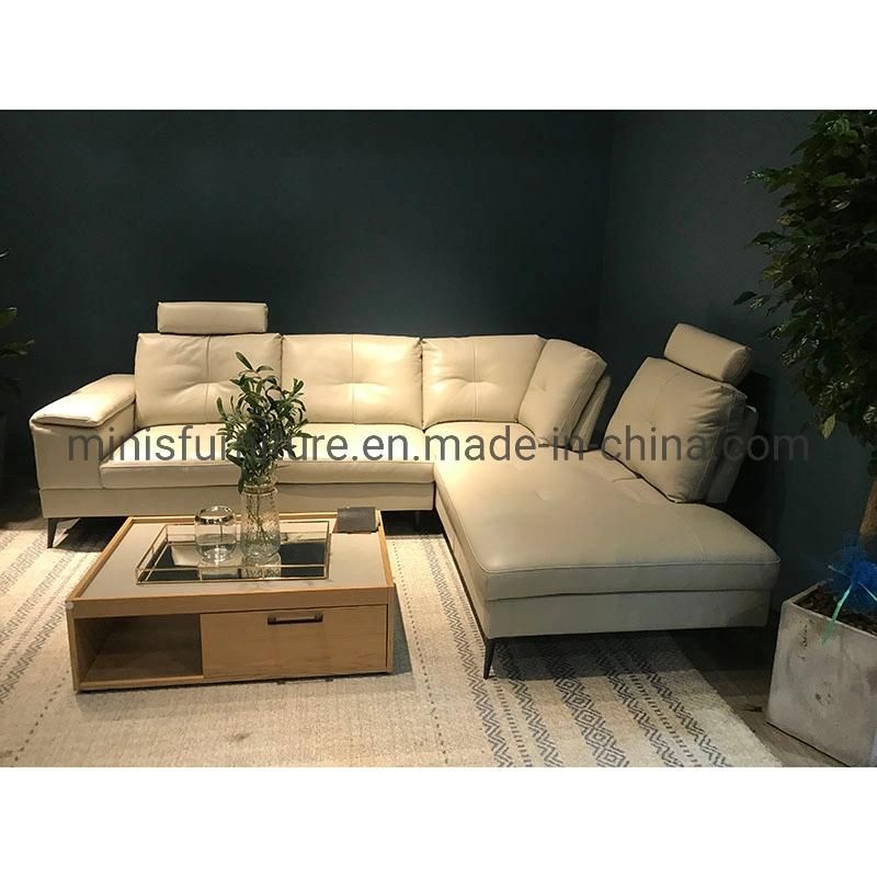 (MN-SF83) Modern Home Living Room Furniture Good Leather Latex/Sponge Sofa for Small House
