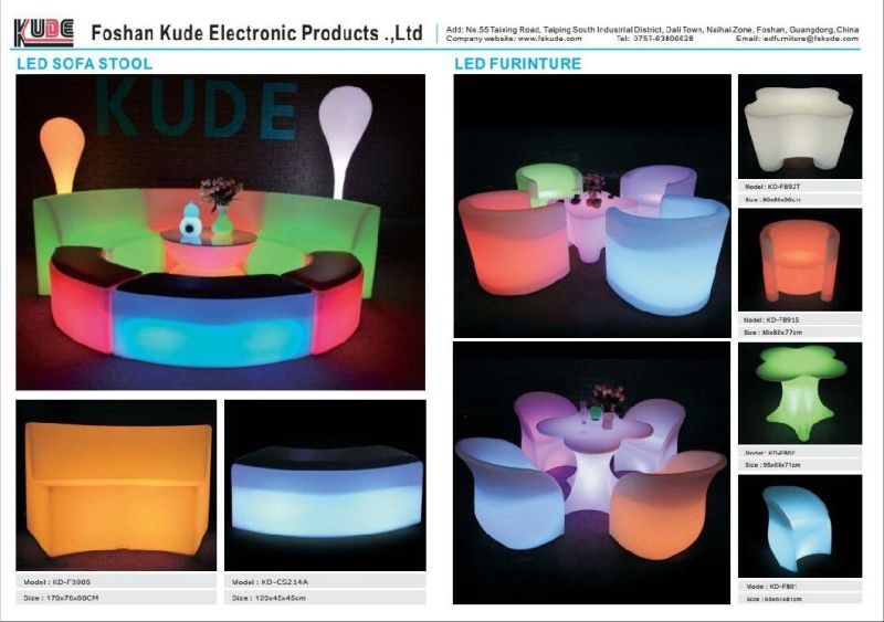 PE Outdoor Commercial Bar Stools / LED Bar Furniture
