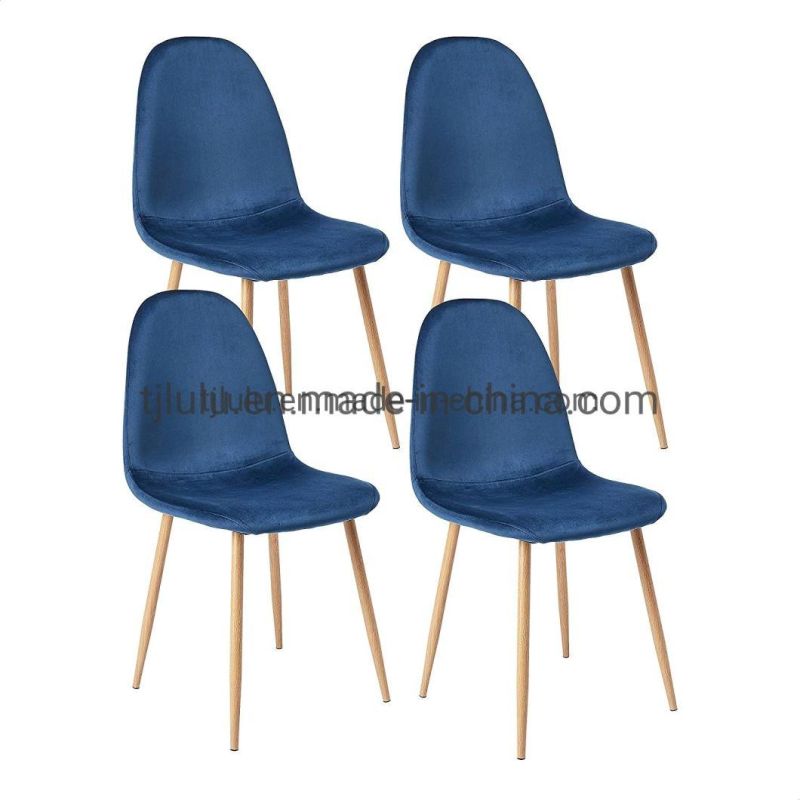 Modern Furniture Upholstered Metal Leg Dining Room Arm Side Velvet Leisure PU Leather Dining Chair