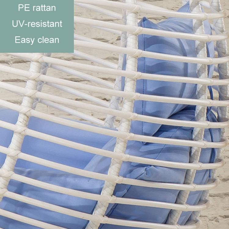Hot Sell Modern Green Outdoor Hanging Rattan Chair Leisure Wicker Patio Swing Double Chair