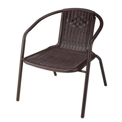 Modern Garden Outdoor Furniture PP Plastic Rattan Stackable Chairs