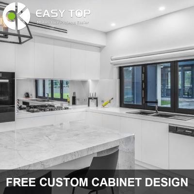 Hot Sales Flexible Versatile Quartz Stone High Gloss White Cupboard MDF Kitchen Cabinets Furniture