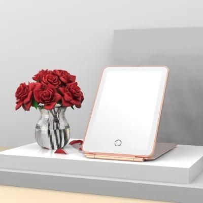 Foldable Pad LED Makeup Mirror Dimmable Light Cosmetic Mirror