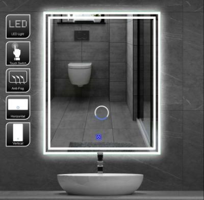 Illuminated LED Bathroom Mirror with Lights up Touch Switch