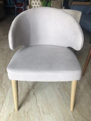 Custom Made Oak Wood Frame with Fabric Upholstery Wing Chair for Gulf Area
