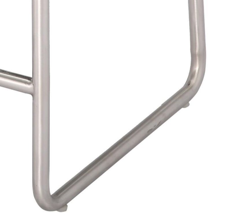 Solid Metal Stainless Steel Bar Chair High Stool with Leather Seat for Home Hotel