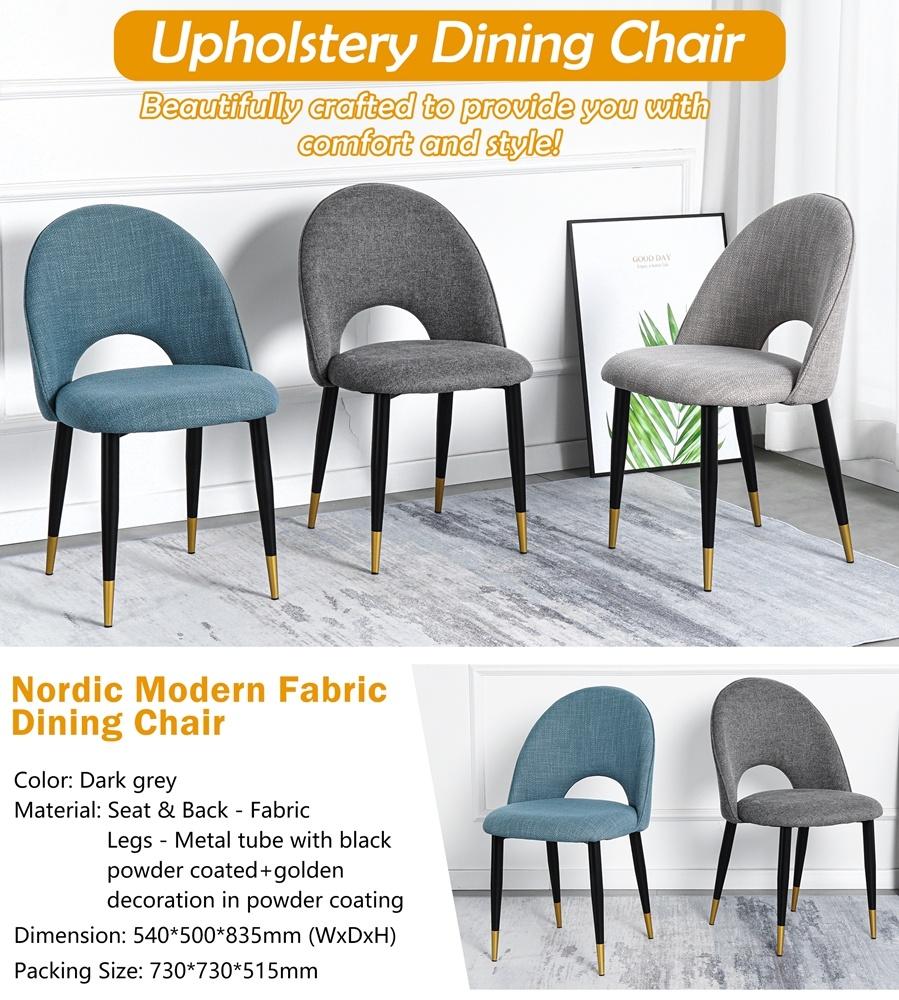 Modern European Dining Room Linen Fabric Surface Dining Restaurant Chair