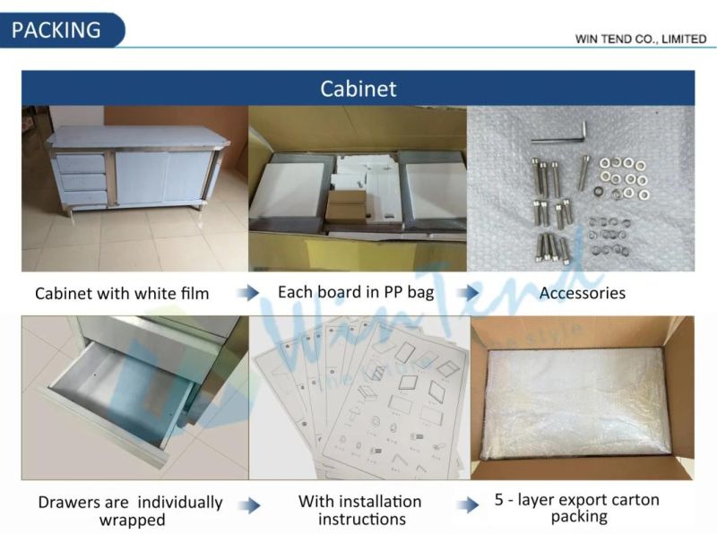 Commercial Kitchen Movable Storage Cabinet with 4 Drawers