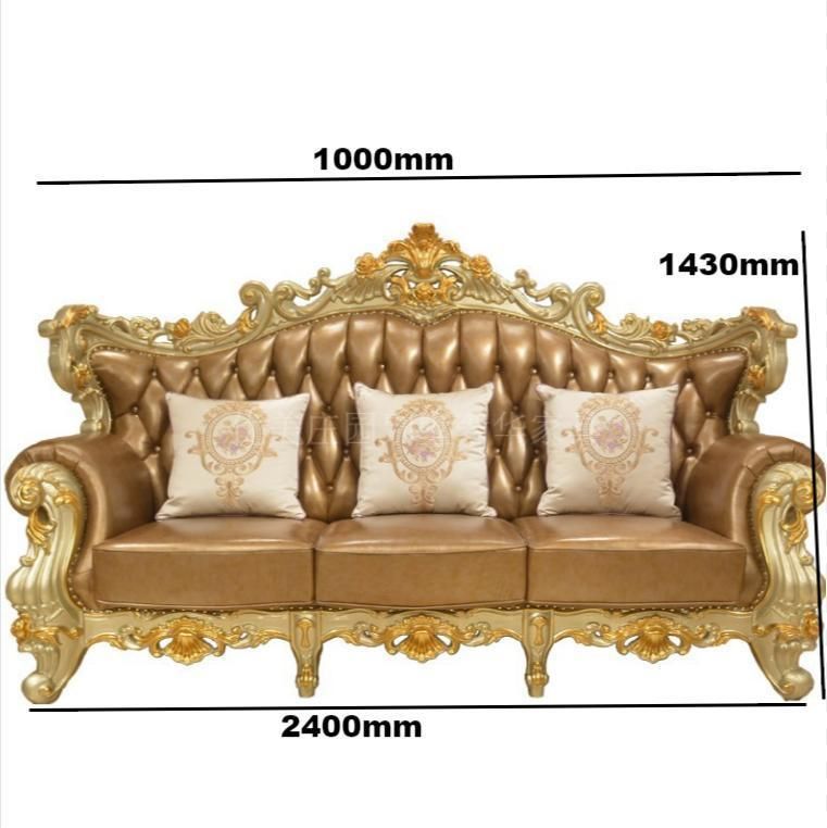 High Back Luxcury European Wooden Livingroom Bed Furniture Sofa Set