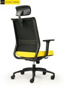 New Black Chair with Yellow Cushions and Armrest