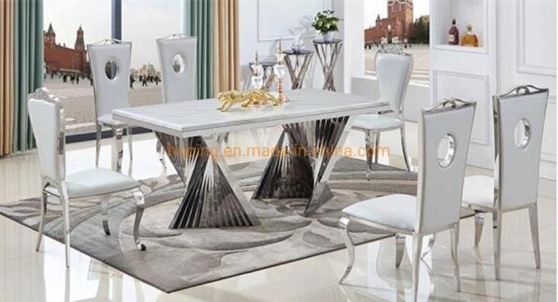 Modern White Event Rental Stainless Steel Bride Groom Wedding Chair Living Room Dining Table