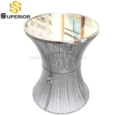 Mirror Top Silver Color Cocktail Bar Table for Hotel Furniture