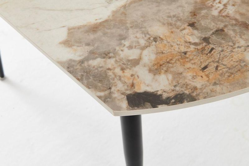 Home Apartment Furniture White Round Folded Rock Beam Table