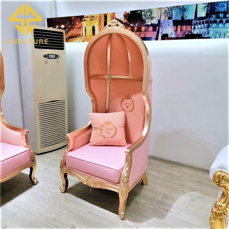 Modern European Crystal Leather Living Room Sofa for Wedding King Throne Chair