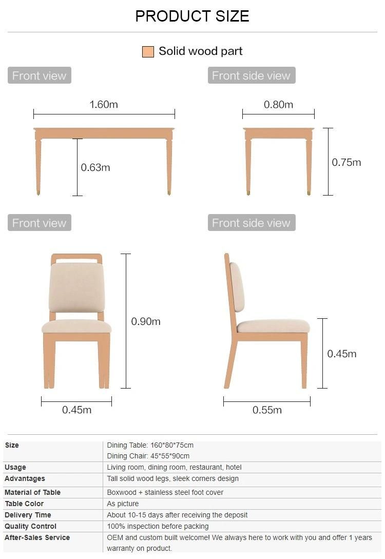 Furniture Modern Furniture Chair Home Furniture Kitchen Cabinets Household Solid Home Furniture Wooden Modern Dining Table and Chair Sets Dining Room Furniture