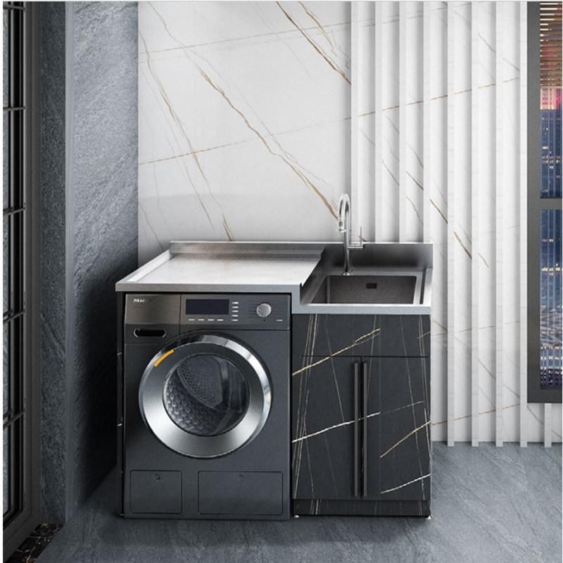 304 Stainless Steel Balcony Laundry Cabinet Laundry Freestanding Metal Vanity