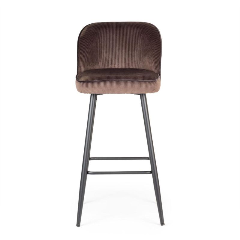 Performance Easy Clean Fabric Bar Stools Counter Bar Table Metal Legs Simple Style Modern Europe Boucle Bar Chair