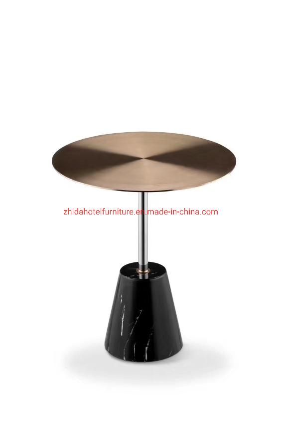 Modern Simple Design Living Room Furniture with Glass Top Metal Legs Coffee Table