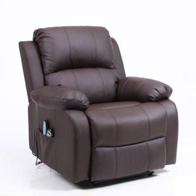 European Style Modern Home Living Room Office Furniture Luxury Electric Leather Recliner 8 Point Massage Sofa Chair