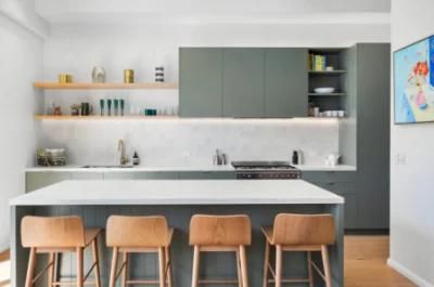 Cabinet Making Light Green Organizer Pull out Modern Frameless Oak Kitchen Cabinets Home Remodel