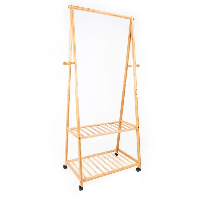 High Quality Modern Wall-Hung Bamboo Clothes Hanger Morderm Clothes Hanger Rack