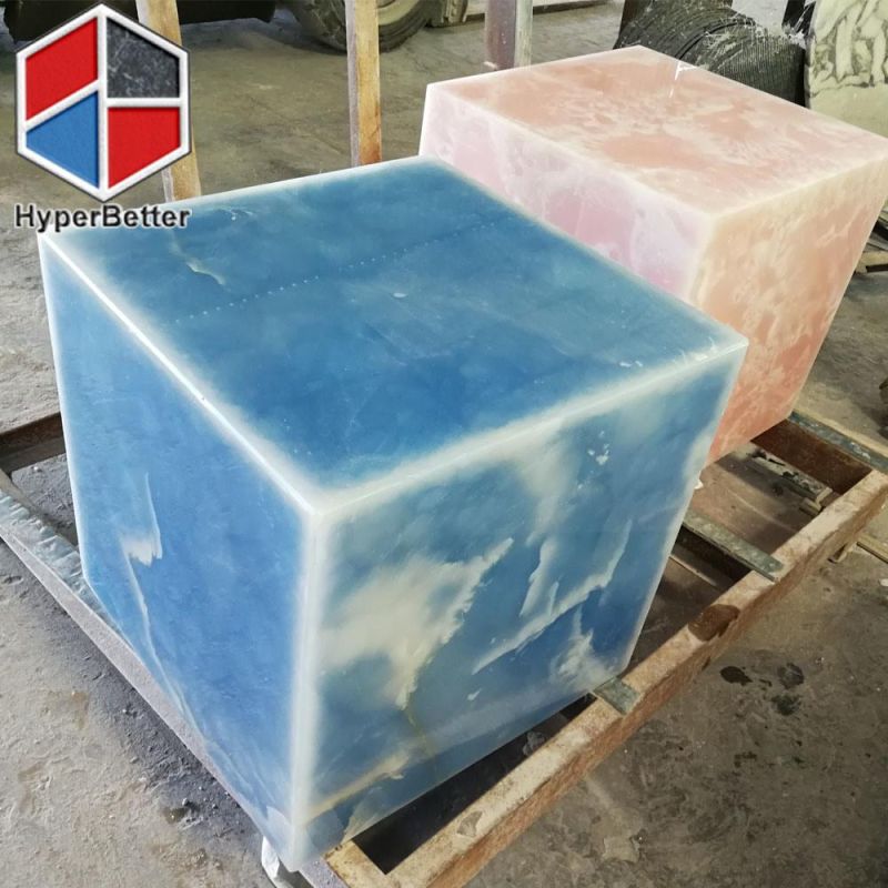 Natural Carrara Marble Plinth Tables for Living Room 40X40X40cm