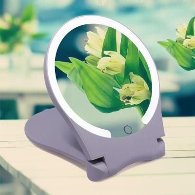 Slim Design Foldable High Definition LED Portable Makeup Mirror with Touch Sensor 10X Magnifying Mirror