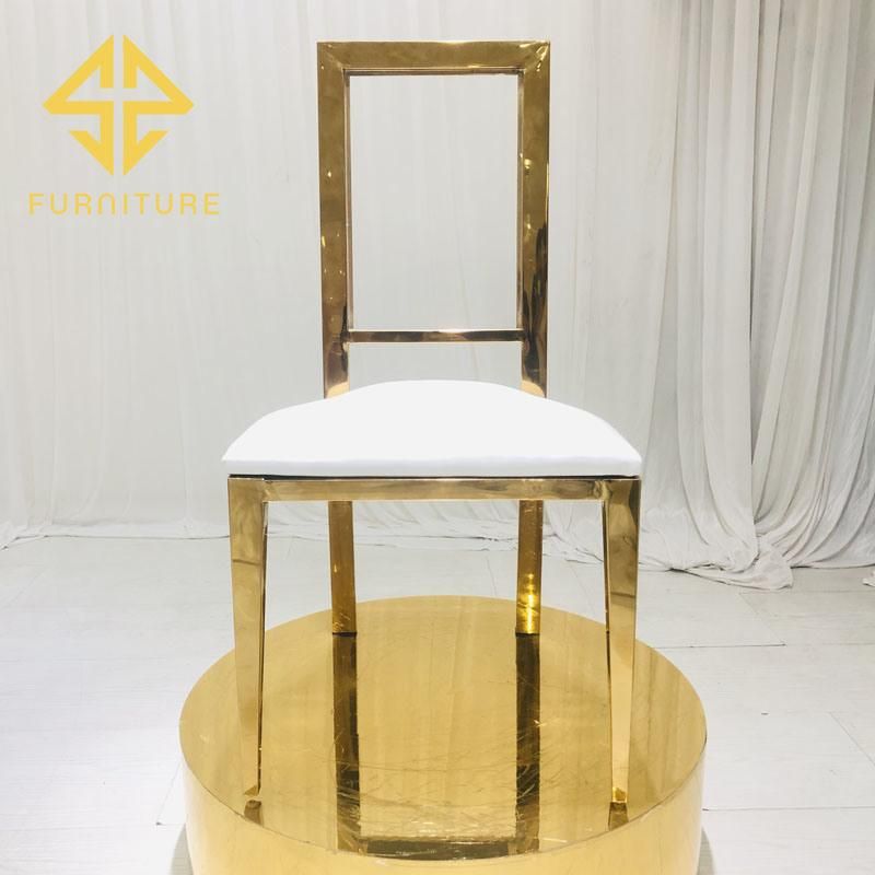 Loyal Golden Stainless Steel Dining Chair with PU Leather Seat