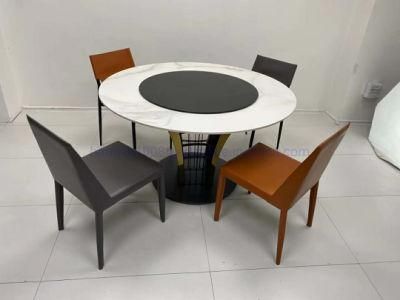Rental China Manufacturer Hotel Furniture Simple Round White Black Dining Table
