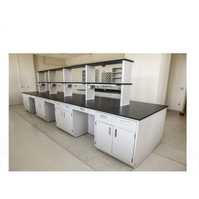 Biological Wood and Steel Chemical Laboratory Bench, Bio Wood and Steel Lab Furniture with Top Glove Box/