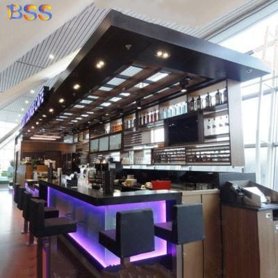 Concrete Bar Counter Commercial Purple Light Restaurant Bar Counter