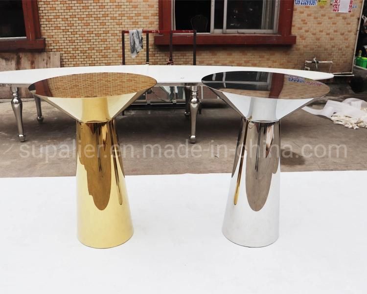 Nightclub Furniture Gold Metal Round Bar Table Stainless Steel