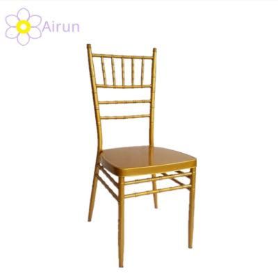 Factory Supply Wholesale Popular Tiffany Wedding Stacking Chiavari Metal Bamboo Chair