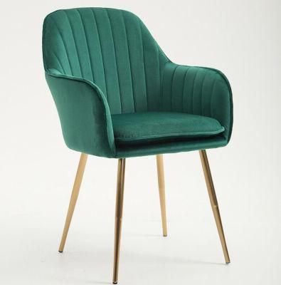 Factory Modern High Quality Custom Metal Leg Fabric Outdoor Velvet Dining Room Chair