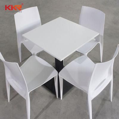 4 Seater Solid Surface White Chairs Factory Price Dining Table