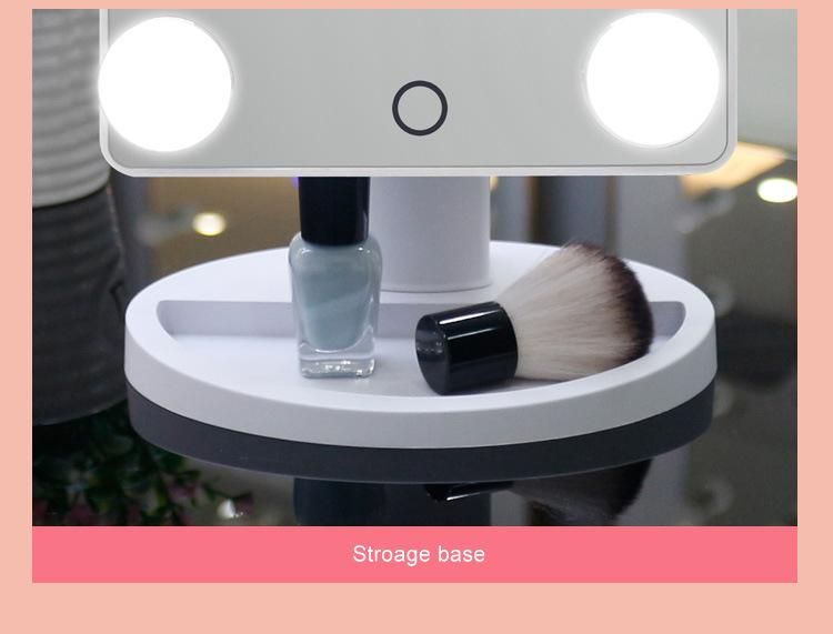 LED Lighted Table Vanity Makeup Hollywood Mirror with Light Bulbs for Girl Cosmetic