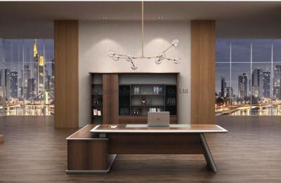 Luxury Modern Design CEO Boss Wooden Veneer Office Furniture Executive Desk