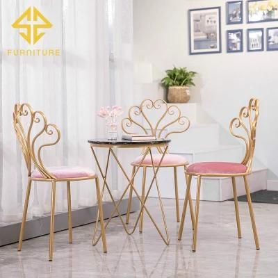 Modern Golden Metal Frame Wedding Banquet Dining Chair