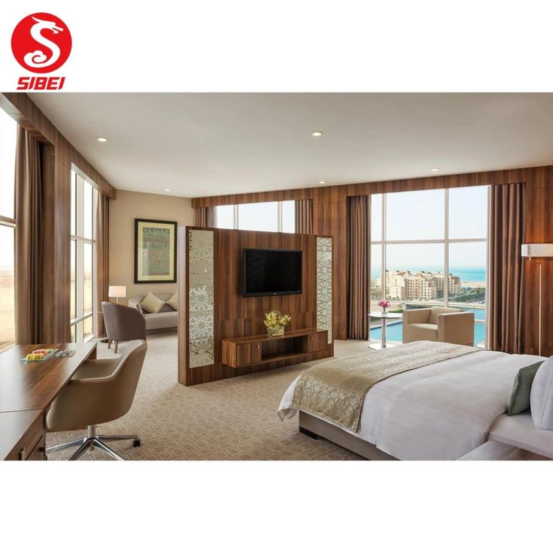 Commercial Wooden Hotel Bedroom Living Room Furniture for 5 Star Hospitality Resort Villa Apartment