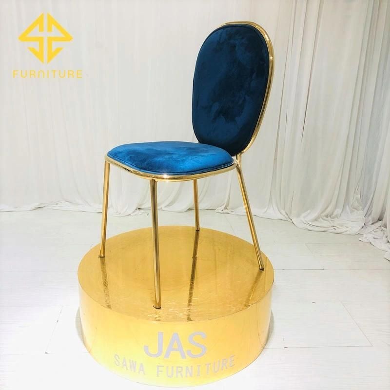 Velvet Cover Iron Round Back Dining Chair Hotel Furniture Wedding Events Chairs