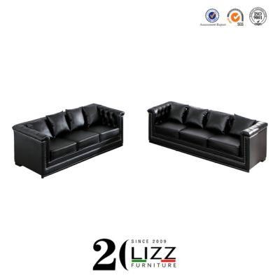 Chesterfield Sectional Modern Genuine Leather Sofa Couch Set