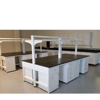Pharmaceutical Factory Wood and Steel Medical Lab Bench, School Wood and Steel Laboratory Furniture with Cover/