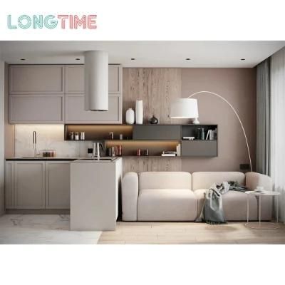 Hot Selling in China Factory PU Painting Finsh Handleless Design Shaker Door Kitchen Cabinet for Apartment Project (KPU03)