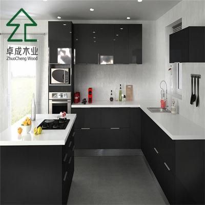 U Style Black UV Hight Gloss Kitchen Cabinet