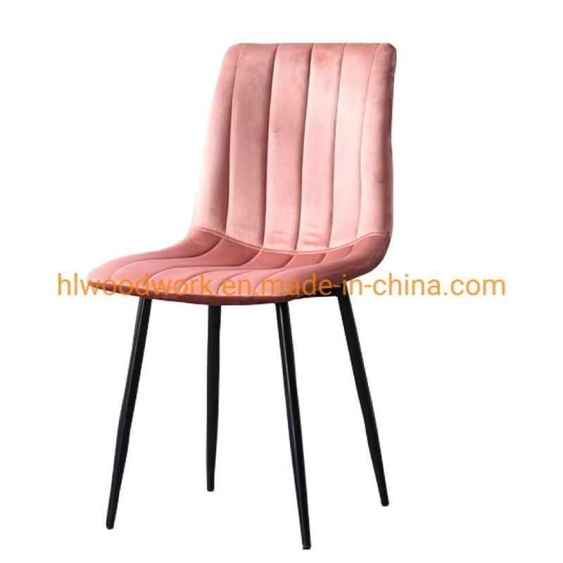 Multiple Color Modern Leather Style Velvet Nordic Chairs for Dining Rooms Sillas Metal Leg Upholstery Fabric Modern Velvet Chair