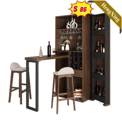Popular Design Modern Wooden Log Color Solid W\Wood Bar Wine Storage Cabinet